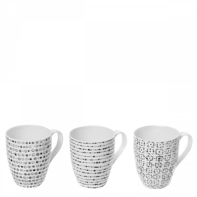 Lunasol - Šálka na mlieko, čaj alebo cappuccino 320 ml set 3 ks - Basic Dots (490822)