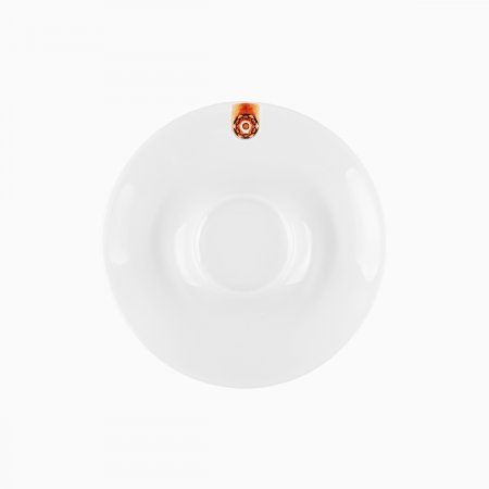 Kávová/čajová podšálka s hnedým ornamentom 15 cm – Gaya RGB