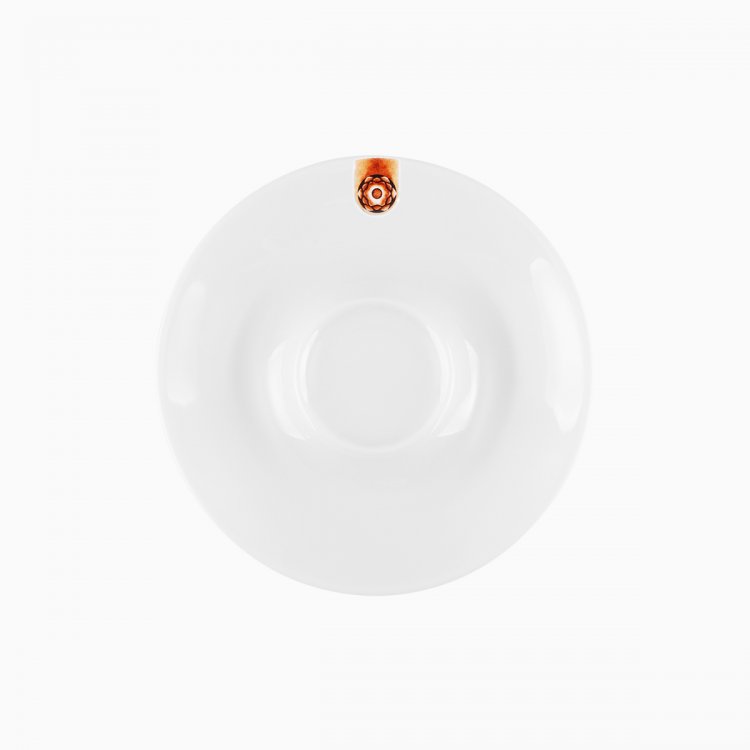 Lunasol - Kávová/čajová podšálka s hnedým ornamentom 15 cm – Gaya RGB (451861)