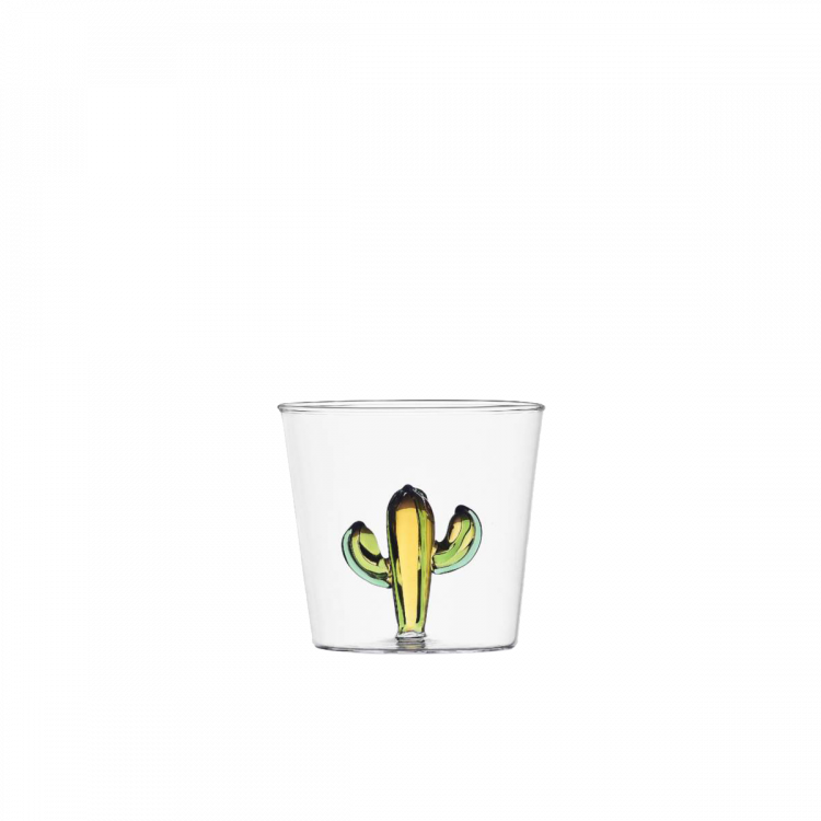 Pohár so zeleno-jantárovým kaktusom 350 ml