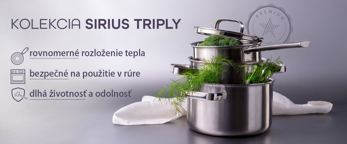 Sirius Triply: Odolný a výkonný kuchynský riad s 3-vrstvovým sendvičovým dnom